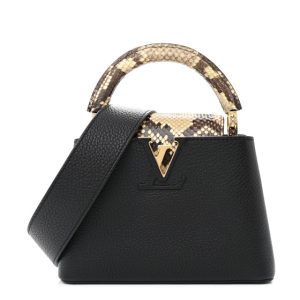 Louis Vuitton Taurillon Snakeskin Mini Capucines Black