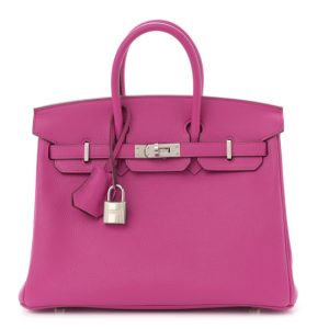 Hermes Taurillon Novillo Verso Birkin 25 Magnolia Sienne