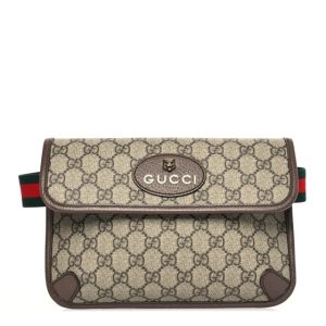 Gucci GG Supreme Monogram Neo Vintage Web Belt Bag Brown