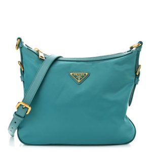 Prada Tessuto Nylon Saffiano Small Crossbody Bag Turchese