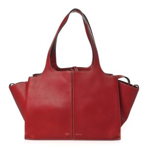 Celine Smooth Calfskin Small Tri-Fold Bag Red