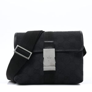 Gucci GG Monogram Web Buckle Belt Bag Black