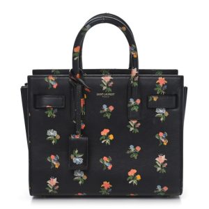 Saint Laurent Calfskin Prairie Printed Nano Sac De Jour Black
