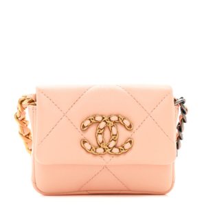 Chanel Lambskin Quilted Chanel 19 Flap Belt Bag Light Orange