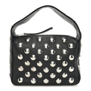 Khaite Pebbled Sport Calfskin Studded Small Elena Black
