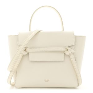 Celine Grained Calfskin Nano Belt Bag Chalk