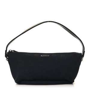 Gucci Monogram Web Boat Pochette Black