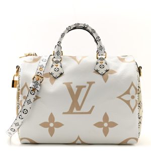 Louis Vuitton Monogram Giant Speedy Bandouliere 30 Kaki Beige
