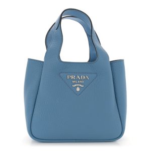 Prada Vitello Daino Soft Mini Dynamique Tote Cobalto