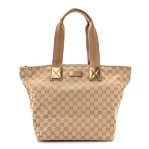 Gucci GG Monogram Large Web Handle Bucket Tote Gold