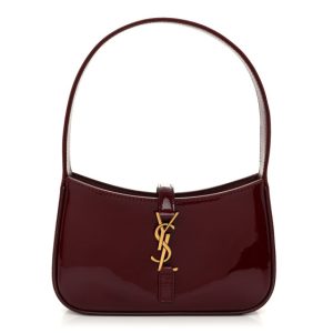 Saint Laurent Patent Calfskin Le 5 A 7 Mini Hobo Red Grenat