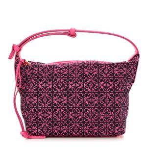 Loewe Jacquard Anagram Calfskin Small Cubi Bag Pink