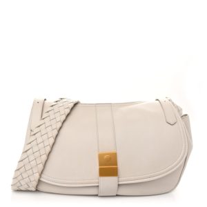Bottega Veneta Nappa Intrecciato Strap Shoulder Bag White