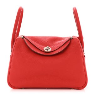 Hermes Taurillon Clemence Lindy 26 Rouge Tomate