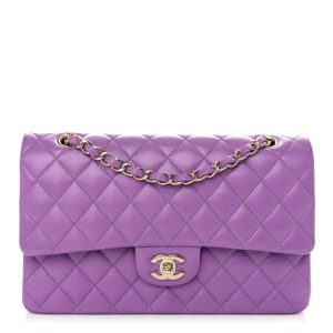 Chanel Caviar Quilted Medium Double Flap Purple