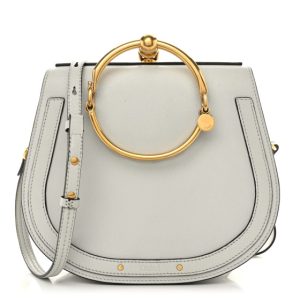 Chloe Calfskin Suede Medium Nile Bracelet Bag Airy Grey