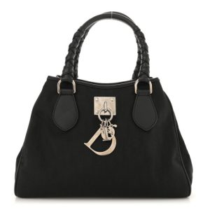 Christian Dior Nylon Monogram Small Lovely Tote Black