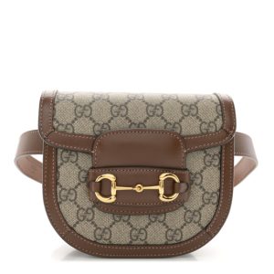 Gucci GG Supreme Monogram Horsebit 1955 Belt Bag Beige Brown Sugar