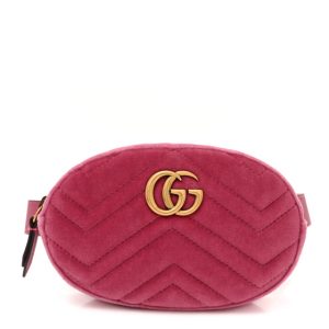 Gucci Velvet Matelasse GG Marmont Belt Bag 85 34 85 34 Light Raspberry Rose