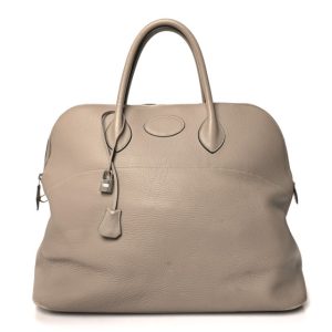 Hermes Taurillon Clemence Bolide 45 Gris Tourterelle