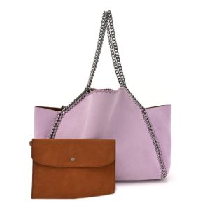 Stella McCartney Shaggy Deer Falabella Reversible Tote Lilac Brown