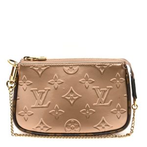 Louis Vuitton Metallic Vernis Mini Pochette Accessories Rose Gold