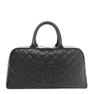 Chanel Caviar Quilted Large Bowler Black