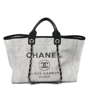 Chanel Canvas Deauville Large Tote Grey