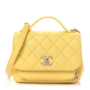 Chanel Caviar Quilted Small Business Affinity Flap Yellow