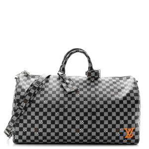 Louis Vuitton Damier Distorted Keepall Bandouliere 50 Black White