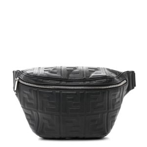 Fendi Nappa FF 1974 Embossed Belt Bag Black