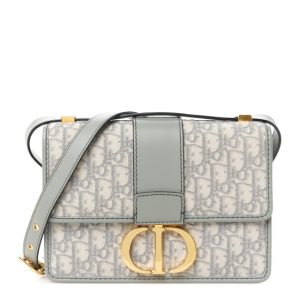 Christian Dior Oblique 30 Montaigne Flap Bag Grey