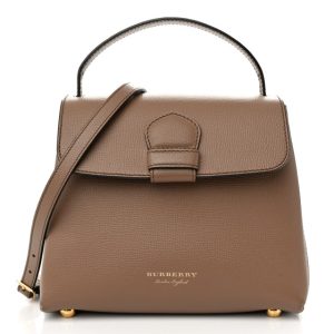Burberry Derby Calfskin House Check Small Camberley Dark Sand