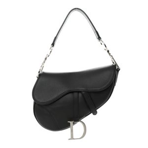 Christian Dior Calfskin Saddle Bag Black