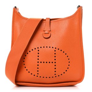 Hermes Taurillon Clemence Evelyne II PM Orange