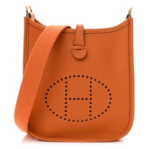 Hermes Taurillon Clemence Evelyne TPM Orange