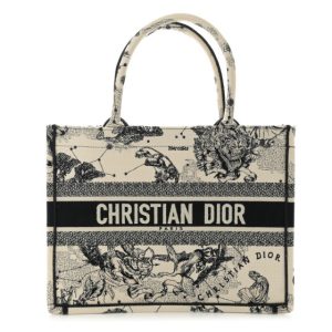 Christian Dior Canvas Zodiac Toile De Jouy Embroidered Medium Book Tote Latte