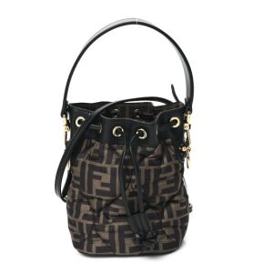 Fendi Silk Vitello King FF 1974 Quilted Mini Mon Tresor Bucket Bag Tobacco Moro