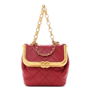 Chanel Lambskin Quilted Micro My Crush Bag Red