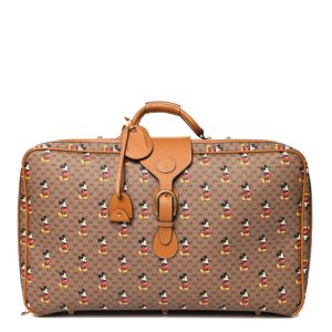 Gucci X DISNEY Mini Vintage GG Supreme Monogram Mickey Mouse Small Suitcase Beige Vintage Sun Oil