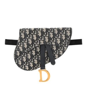 Christian Dior Oblique Saddle Belt Pouch Blue