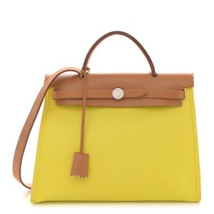 Hermes Toile Vache Hunter Herbag Zip 31 PM Soufre