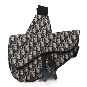 Christian Dior Oblique Mens Saddle Bag Blue