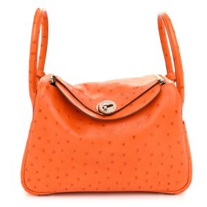 Hermes Ostrich Lindy 26 Tangerine