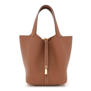 Hermes Taurillon Clemence Picotin Lock 22 MM Gold