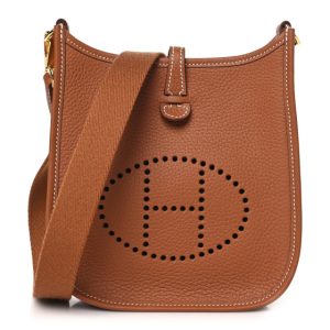 Hermes Taurillon Clemence Evelyne TPM Gold