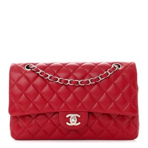 Chanel Caviar Quilted Medium Double Flap Red
