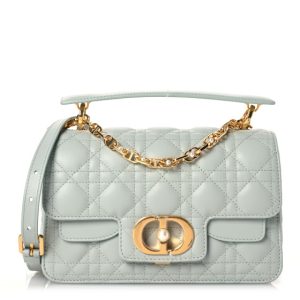 Christian Dior Lambskin Cannage Small Jolie Top Handle Bag Pistachio