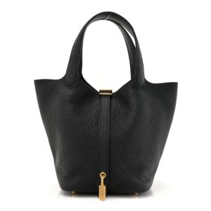 Hermes Taurillon Clemence Picotin Lock 18 PM Black