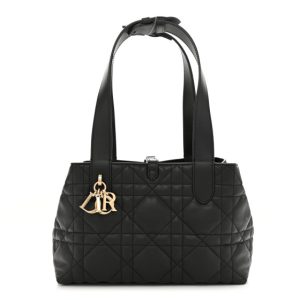 Christian Dior Calfskin Macrocannage Small Toujours Black